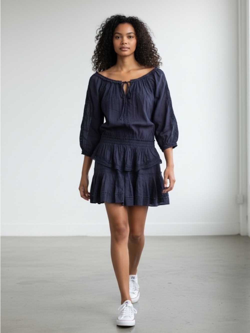 LoveShackFancy Ribbon & Eyelet Trim Dress size 1